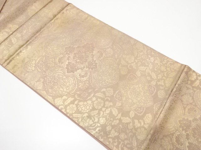 花更紗模様織り出し袋帯